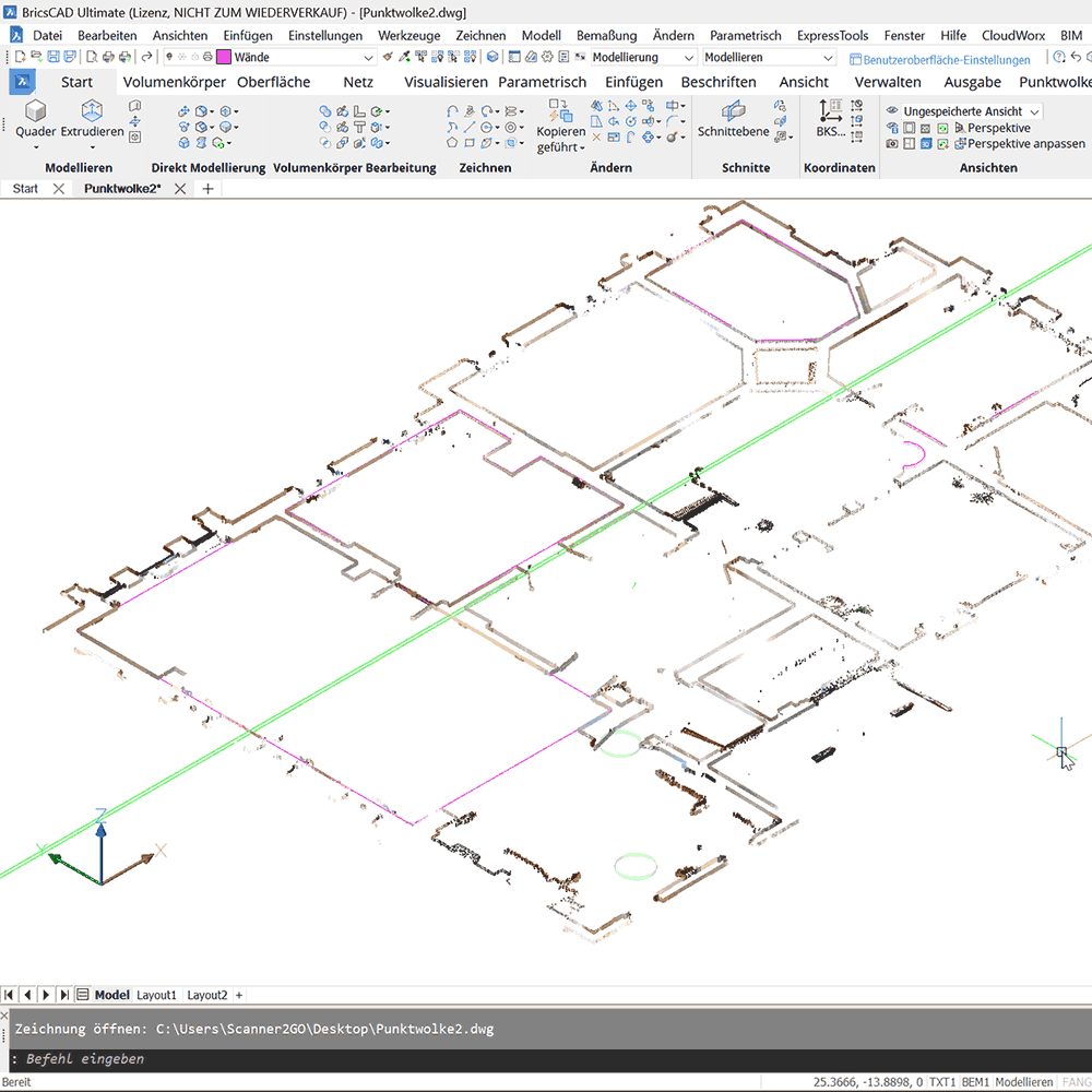 BricsCAD Laserscanning und CAD Schulung