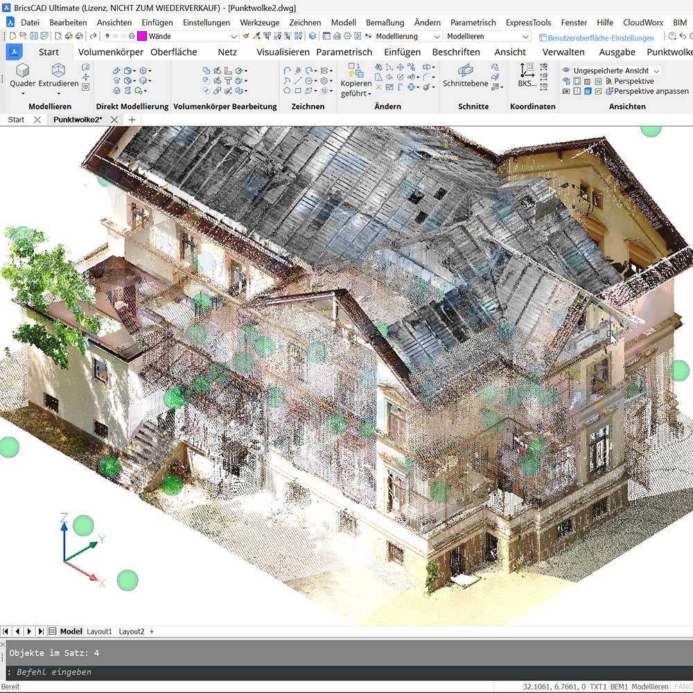 BricsCAD Laserscanning und CAD Schulung