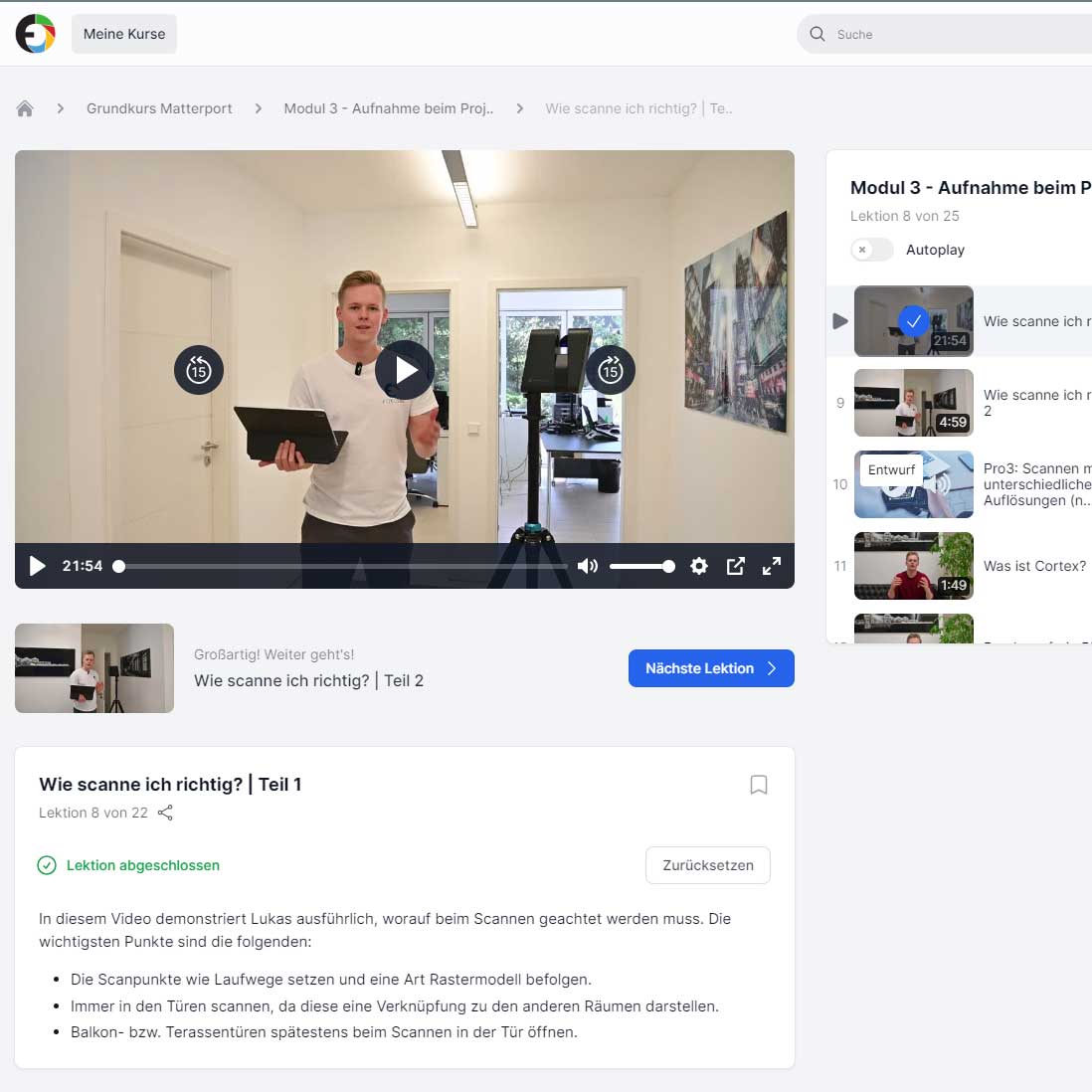 Matterport Videokurs