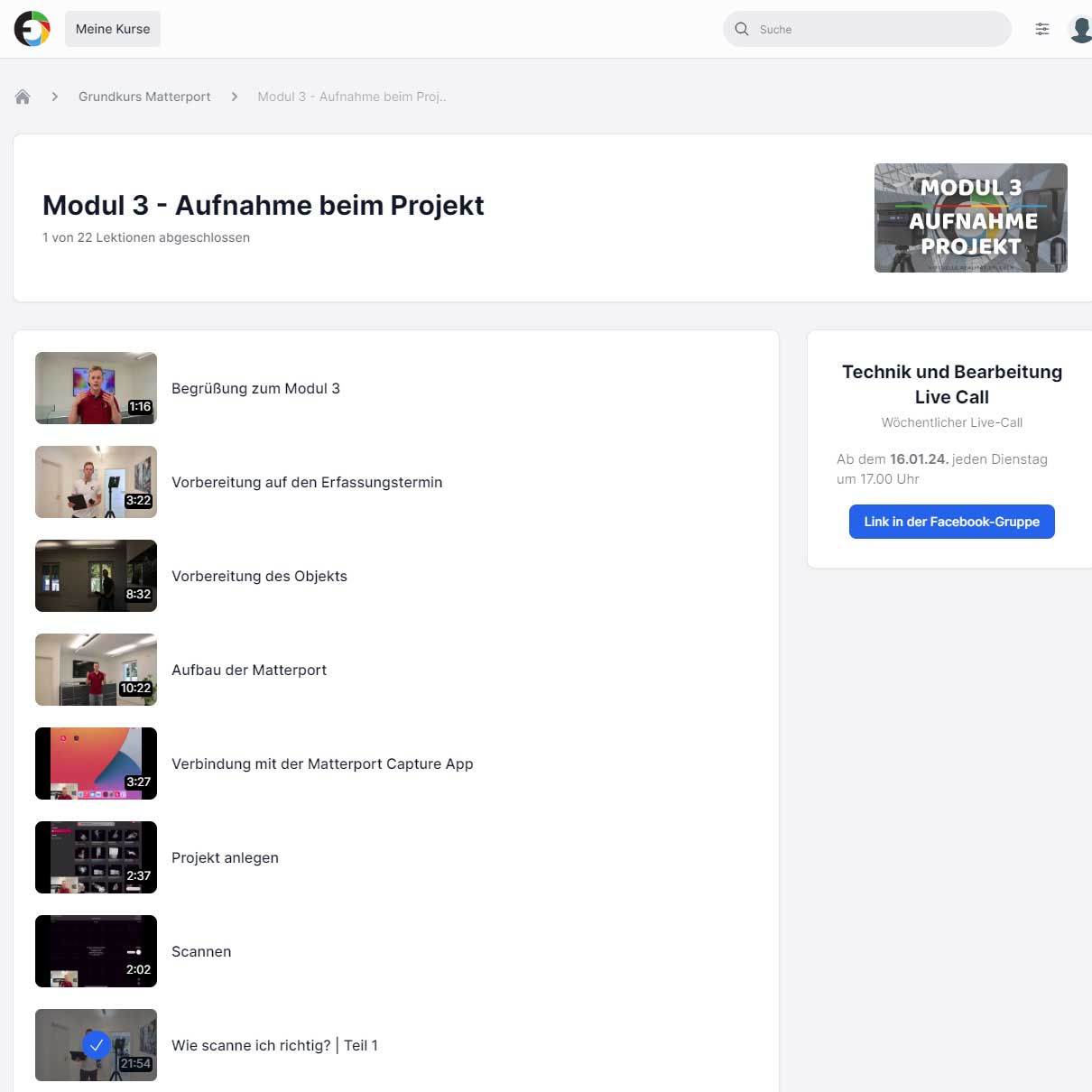 Matterport Videokurs