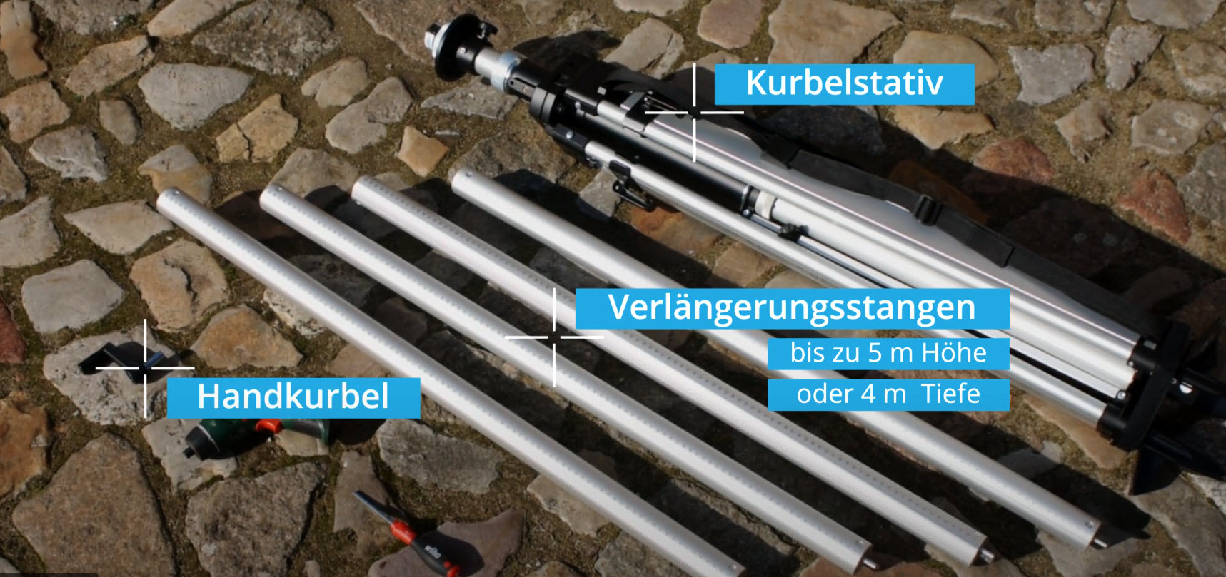 Schachtstativ bzw. Kurbelstativ von NEDO