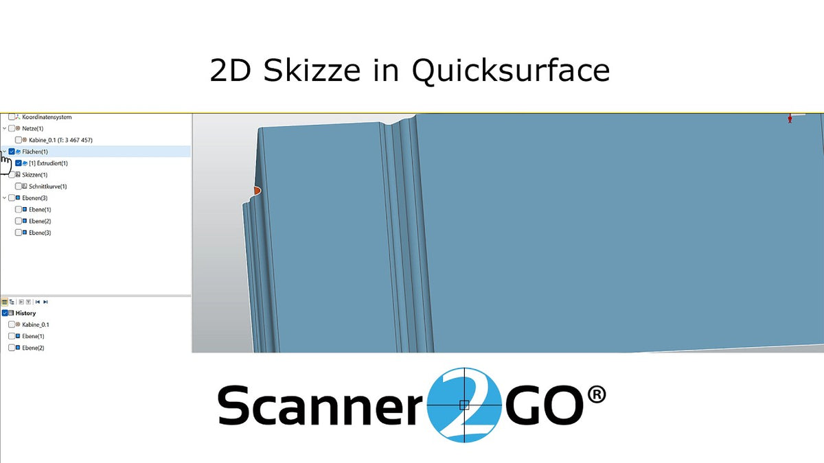 QuickSurface 2D Skizzen Werkzeug - Scanner2GO