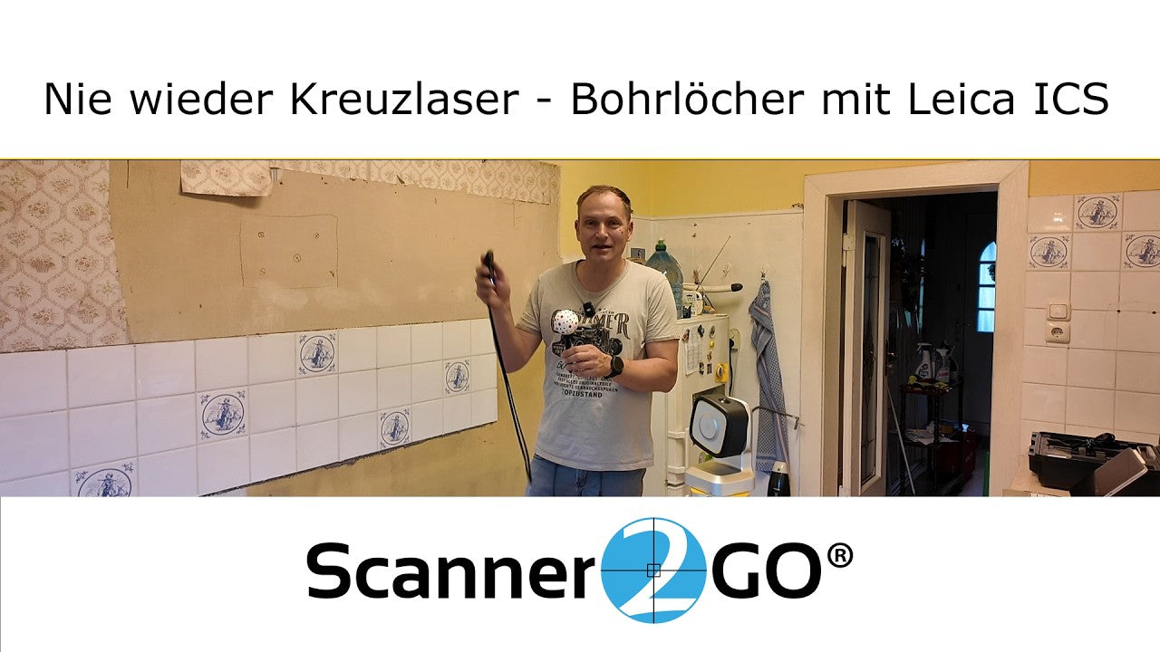 Nie wieder Kreuzlaser & Maßband! Bohrlöcher direkt an der Wand abstecken (Leica iCON) - Scanner2GO